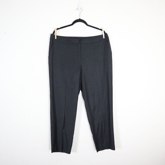 St John Size 14 Soft Flannel Trousers Fall 2011 Slim Straight Leg Pants Gray